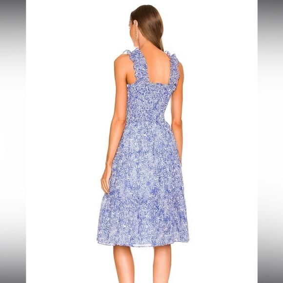 Amanda Uprichard Adelene Midi Dress in Chalet Size S blue white SW - Picture 7 of 15